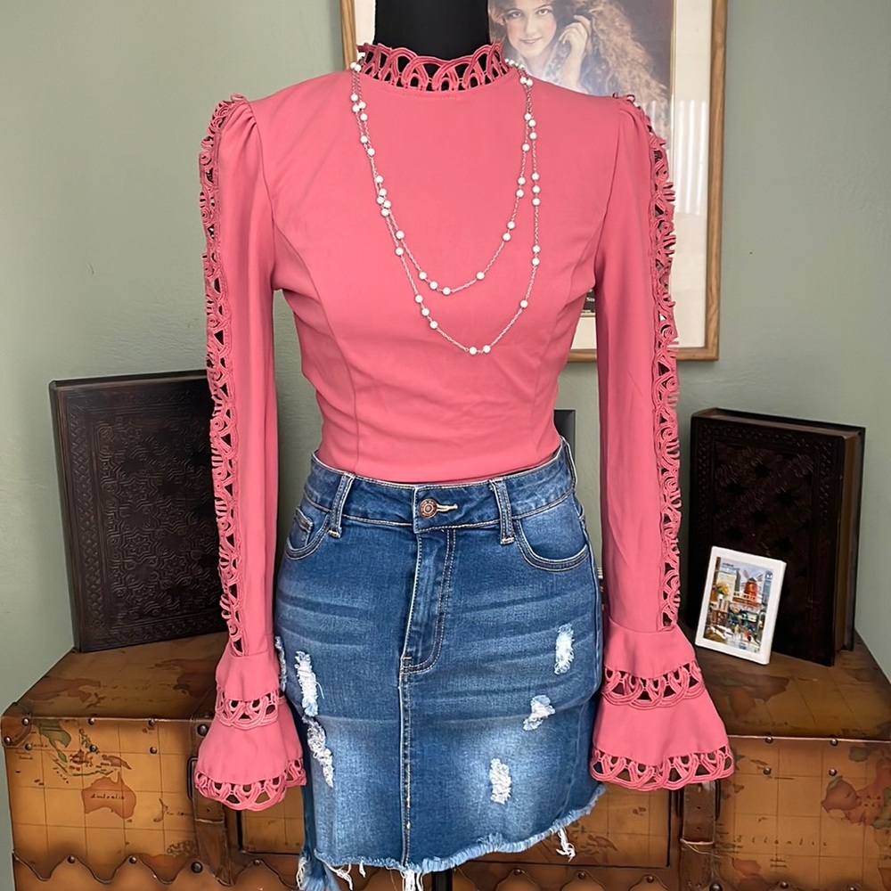 Mauve Bell Sleeve Top